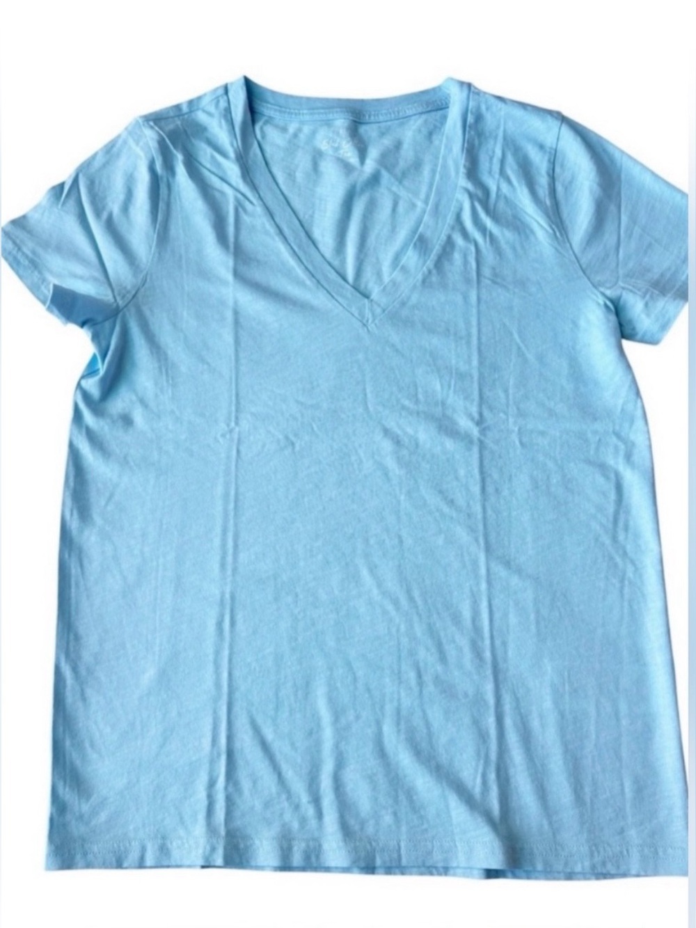 J.Crew New Slub Cotton V-Neck Tee
In Light Blue Size M NWT